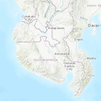 Map showing location of Maibu (6.570000, 124.793610)