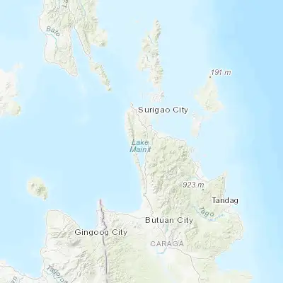 Map showing location of Mainit (9.535000, 125.523060)