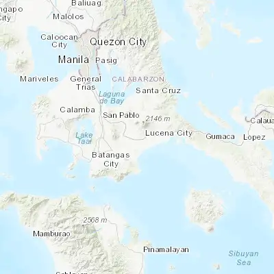 Map showing location of Malabanban Norte (13.945210, 121.430650)