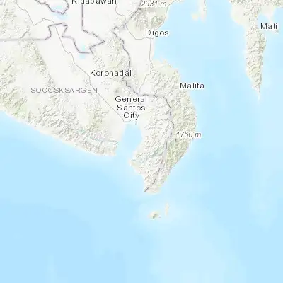 Map showing location of Malapatan (5.969170, 125.289440)