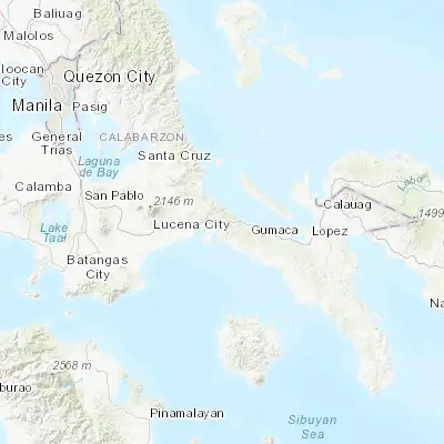 Map showing location of Malinao Ilaya (13.996110, 121.835770)