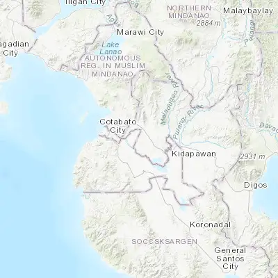 Map showing location of Malingao (7.160830, 124.475000)
