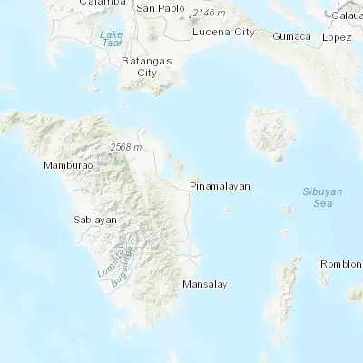 Map showing location of Maluanluan (13.096700, 121.423520)