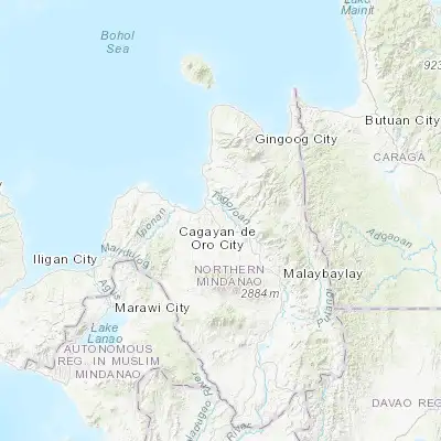 Map showing location of Mambatangan (8.433330, 124.833330)