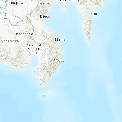 Map showing location of Mangili (6.003330, 125.683890)