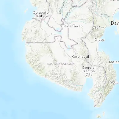 Map showing location of Manuel Roxas (6.441730, 124.666050)