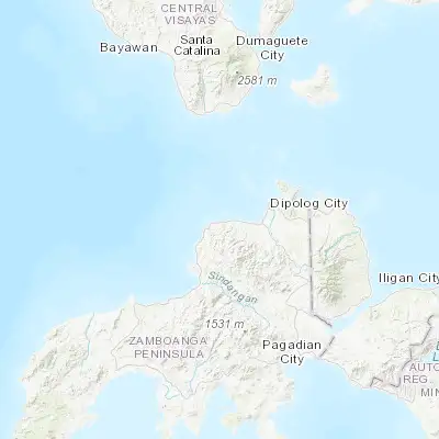 Map showing location of Manukan (8.533330, 123.100000)
