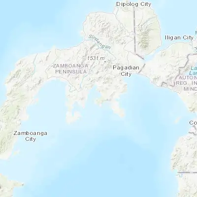 Map showing location of Margosatubig (7.577700, 123.165800)