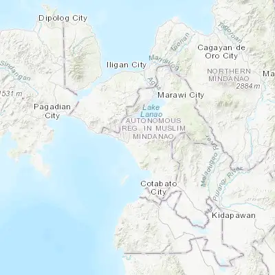 Map showing location of Marogong (7.666670, 124.150000)