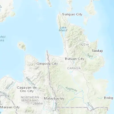 Map showing location of Matabao (8.957220, 125.399440)