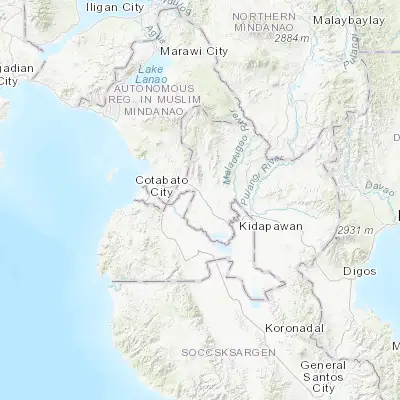 Map showing location of Midsayap (7.190830, 124.530280)