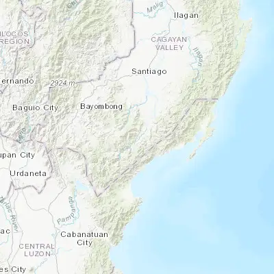 Map showing location of Nagtipunan (16.216670, 121.600000)