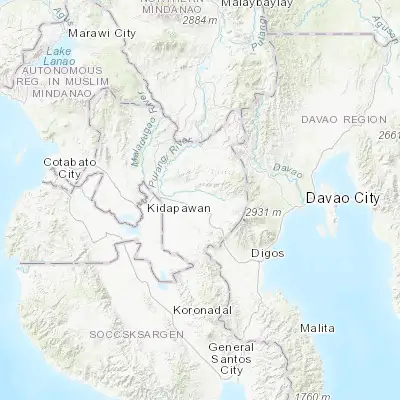 Map showing location of New Cebu (7.095280, 125.033610)