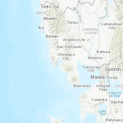 Map showing location of Olongapo (14.829170, 120.282780)
