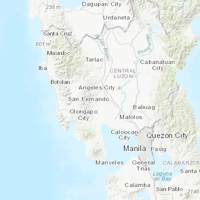 Map showing location of Porac (15.071100, 120.542300)