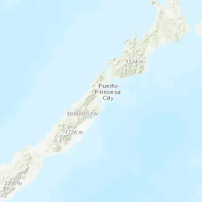 Map showing location of Puerto Princesa (9.739170, 118.735280)