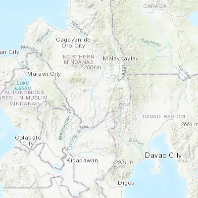 Map showing location of Quezon (7.730280, 125.098890)