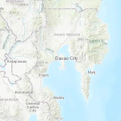 Map showing location of Samal (7.074440, 125.708330)
