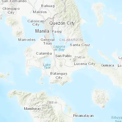 Map showing location of San Gregorio (14.029700, 121.263900)