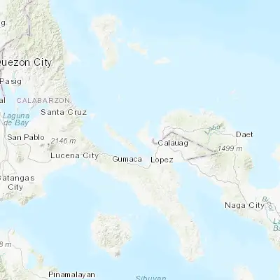 Map showing location of Santa Cecilia (14.105400, 122.201600)