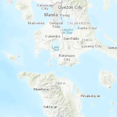 Map showing location of Santa Clara (13.753610, 121.060560)