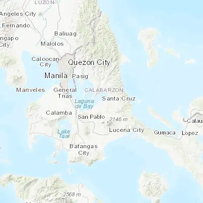 Map showing location of Santa Cruz (14.281400, 121.416100)