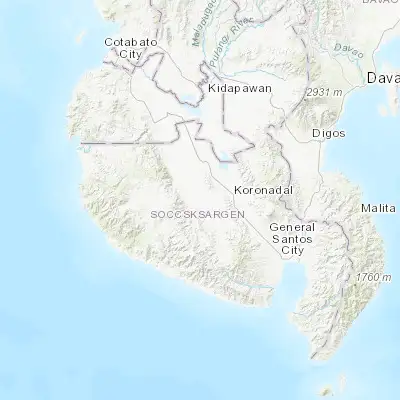 Map showing location of Santo Niño (6.435000, 124.697500)