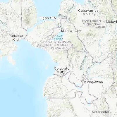 Map showing location of Sapadun (7.483330, 124.250000)
