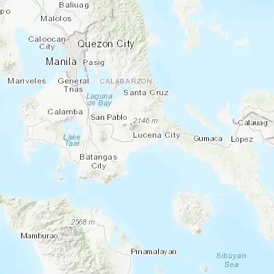 Map showing location of Sariaya (13.962400, 121.526500)