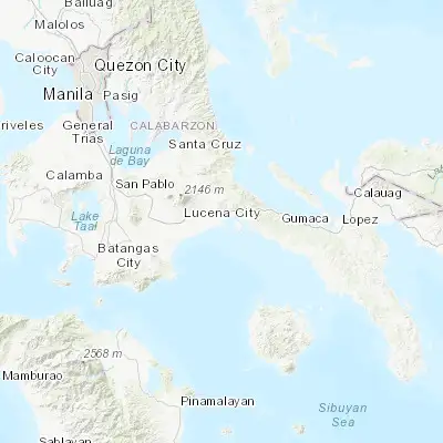 Map showing location of Talipan (13.933330, 121.683330)