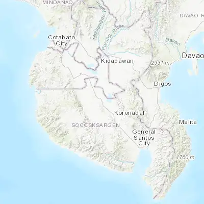 Map showing location of Tantangan (6.615000, 124.748890)