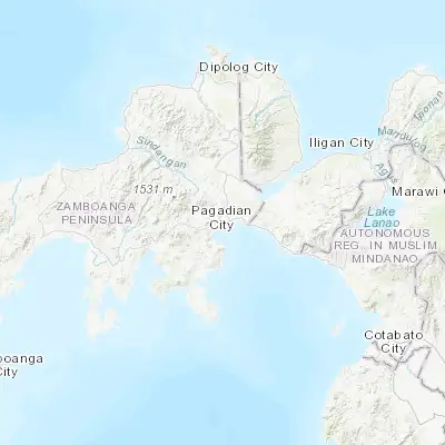 Map showing location of Tawagan (7.845000, 123.475280)