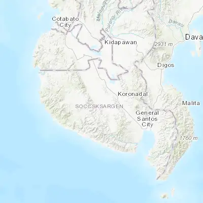 Map showing location of Teresita (6.414340, 124.707780)