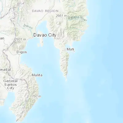 Map showing location of Tibanbang (6.631530, 126.105480)