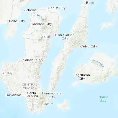 Map showing location of Tubod-dugoan (10.044300, 123.499400)