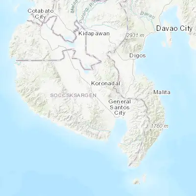 Map showing location of Tupi (6.334440, 124.952780)