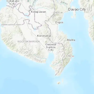 Map showing location of Upper Klinan (6.227220, 125.120830)