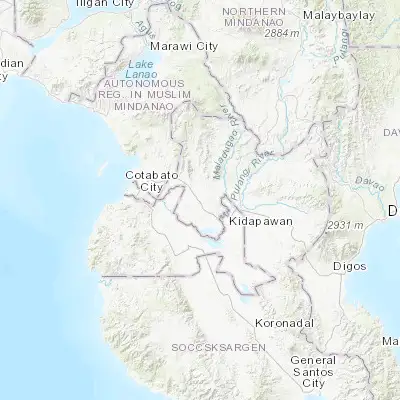 Map showing location of Upper San Mateo (7.173060, 124.582220)