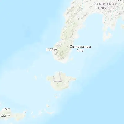 Map showing location of Zamboanga (6.910280, 122.073890)