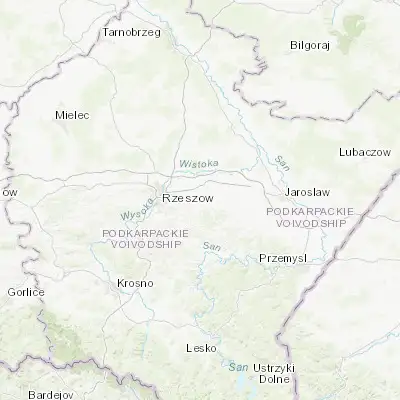 Map showing location of Albigowa (50.014250, 22.224140)