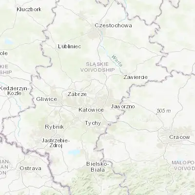 Map showing location of Będzin (50.326070, 19.125650)