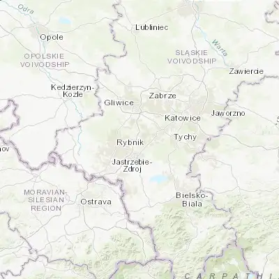 Map showing location of Bełk (50.130480, 18.716670)