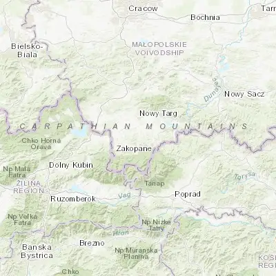 Map showing location of Biały Dunajec (49.373800, 20.008980)