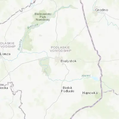 Map showing location of Białystok (53.133330, 23.164330)