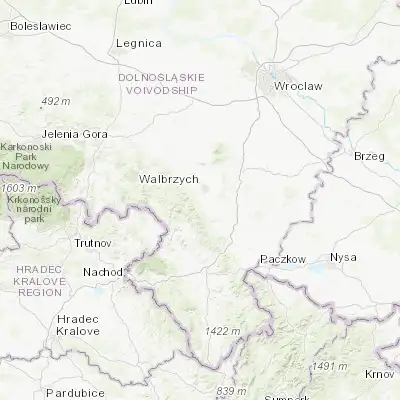 Map showing location of Bielawa (50.690750, 16.623000)