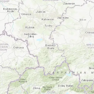 Map showing location of Bielsko-Biala (49.822450, 19.046860)