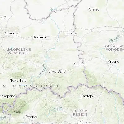 Map showing location of Bobowa (49.708660, 20.947670)