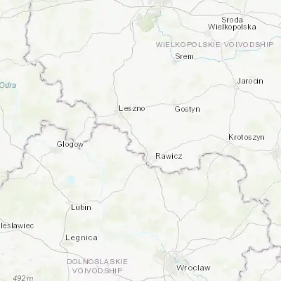 Map showing location of Bojanowo (51.707490, 16.748270)