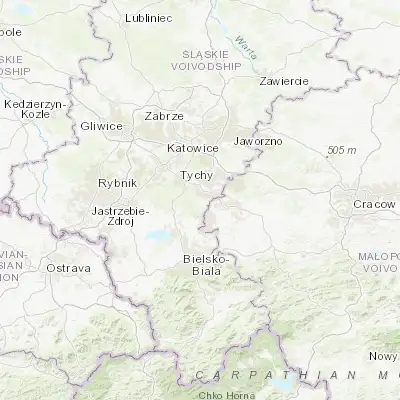Map showing location of Bojszowy (50.057800, 19.101450)