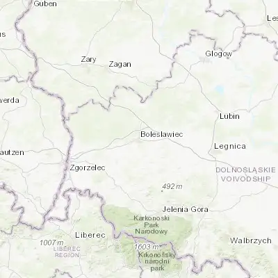 Map showing location of Bolesławiec (51.264180, 15.569700)